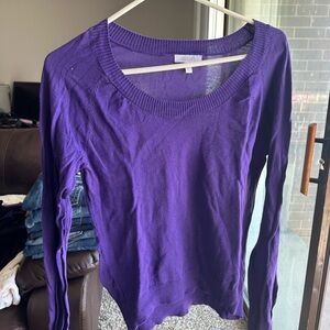Purple Long Sleeve Light Weight Sweater